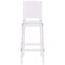 Emma and Oliver Ghost Barstool in Transparent Crystal with Square Back